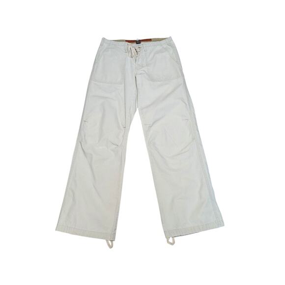 Vintage Abercrombie and Fitch Wide Leg Khaki Pants Twill Patch Pocket Low Rise - Picture 1 of 5
